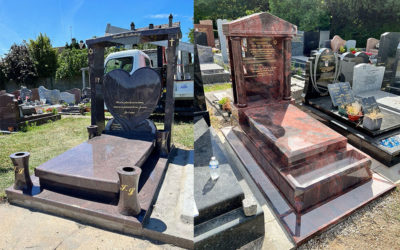 2 Monuments Funéraires à Colonnes posés en Région Parisienne